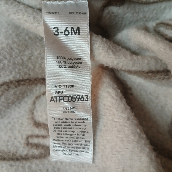 #0363 Baby Carter's Child Of Mine Sleeping Bag Romper Size 3-6M - Picture 5 of 9